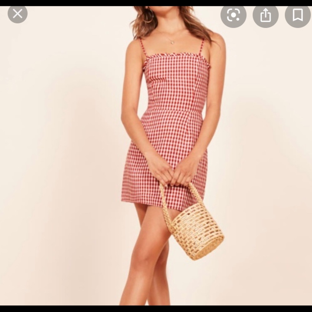 Reformation Ava mini dress red gingham